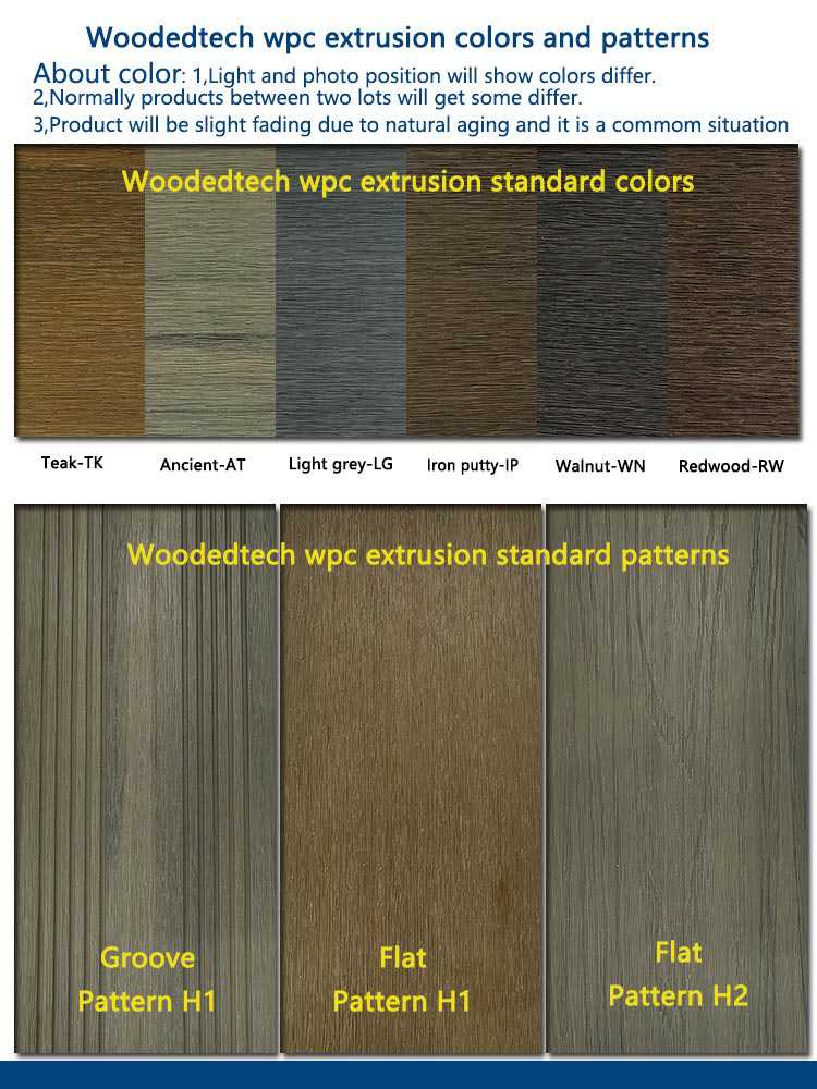 Woodedtech wpc extrusion colors and patterns