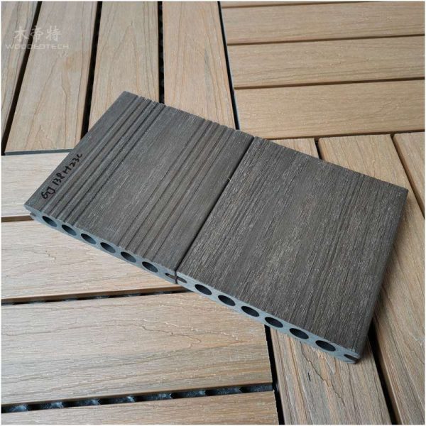 Hollow co extrusion decking GD13823-3 of outdoor WPC decking