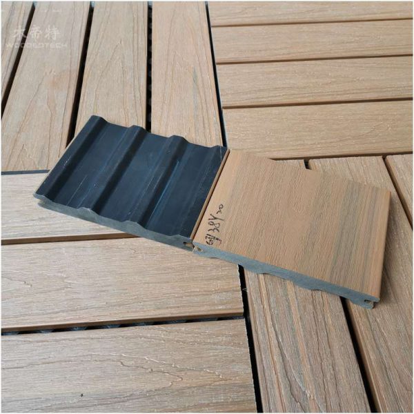 wood extrusion wpc decking or extrusion wpc dec k GD13820 for outdoor composite decking