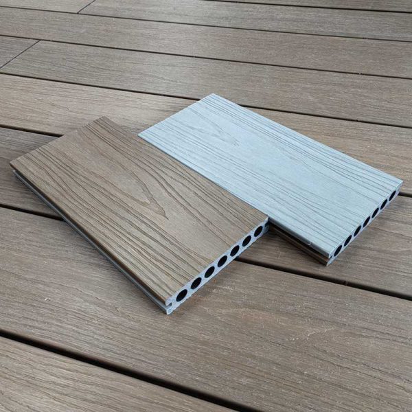 wpc wood panel outdoor GD14521 get two color in one composite lumber decking