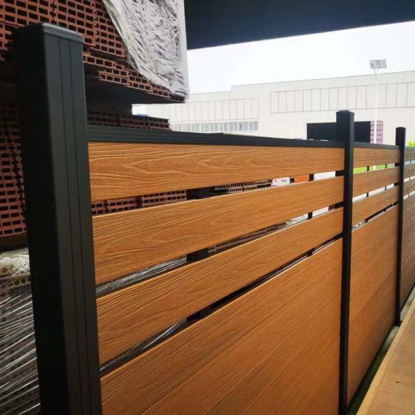 1.8-1.2meter aluminium wpc fence composite privacy fence panels and privacy fence for garden or privacy panel fencing