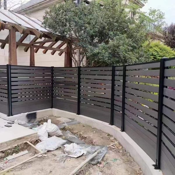 1.8-1.2meter aluminium wpc fence slatted fence small fences for garden synthetic fence