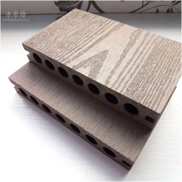 D13823 hollow decking boards or hollow wpc decking with natural wood look while non slip decking