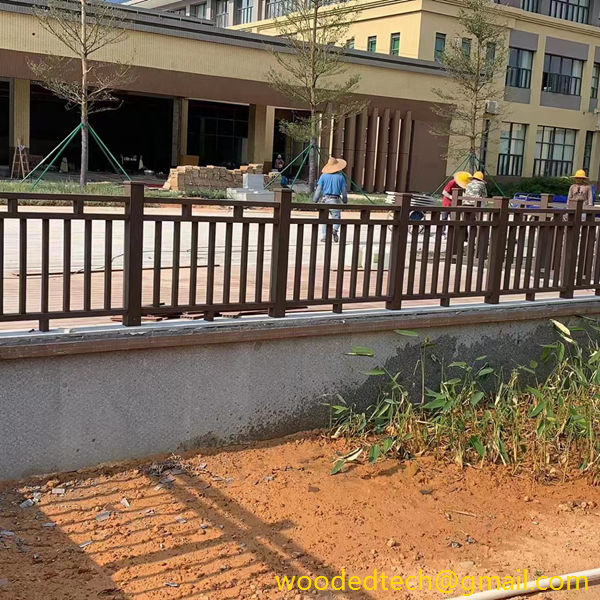 Composite deck with wood railing at Zhuhai Xiangzhou Primary School