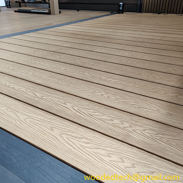 Decking composite wood installed in the company’s showroom