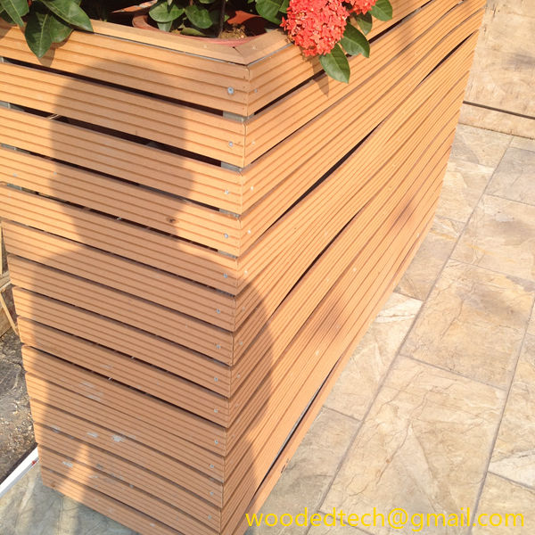 Flower boxes made from wpc paneling sheets in Guangzhou Nancun Square