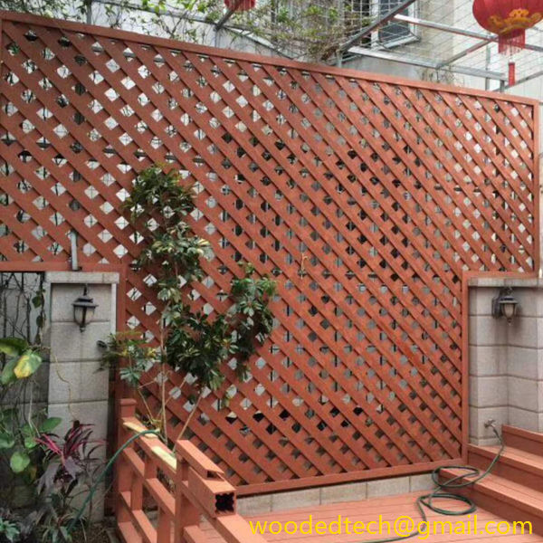 Garden decorative fence made of plastic wood composite sheets