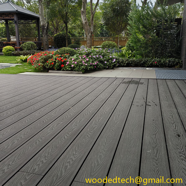 wpc wood decking project of back yard