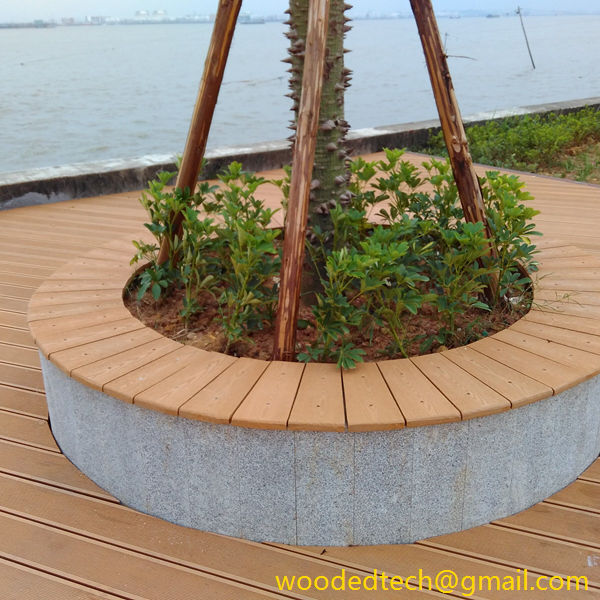 Tree benches made by WPC panel at Guangzhou Seagull Island Scenic Spot