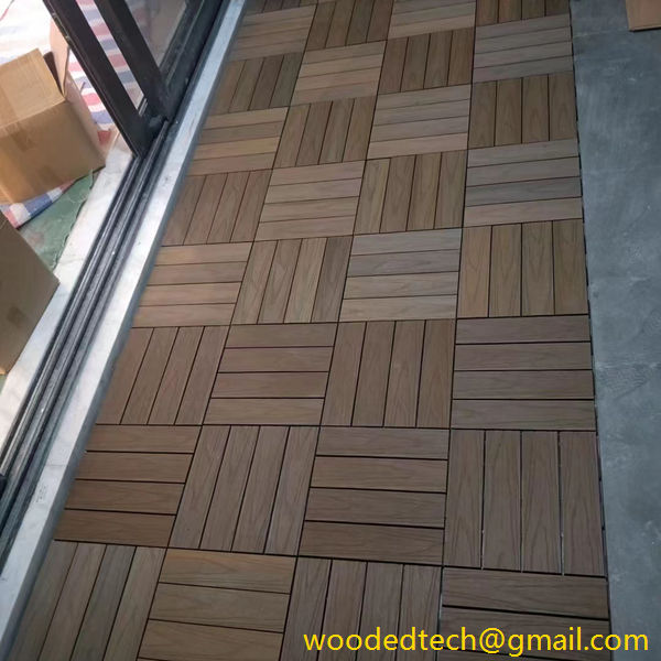 Wood plastic composite deck tiles for commercial housing balconies