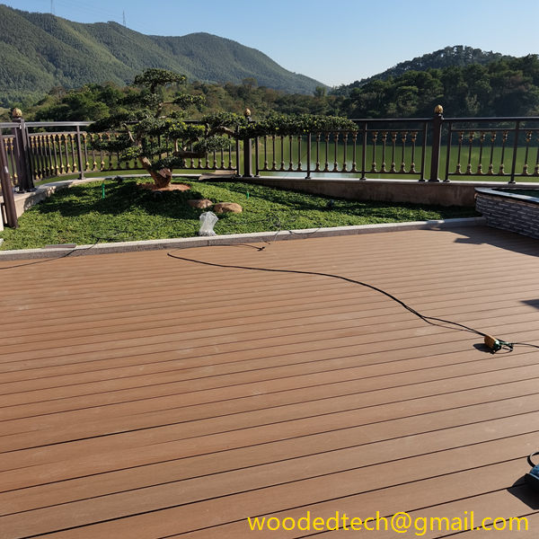 Wood plastic composite decking boards for garden use