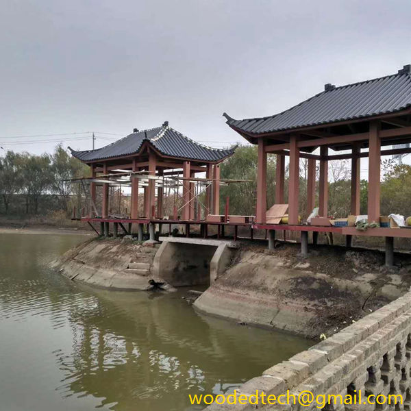 composite deck gazebo Installed on the river bank of Nanjing scenic spot