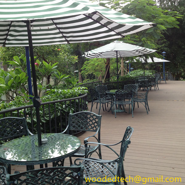 composite decking wood used in the outdoor platform of West Lake Coffee Bar of South China University of Technology