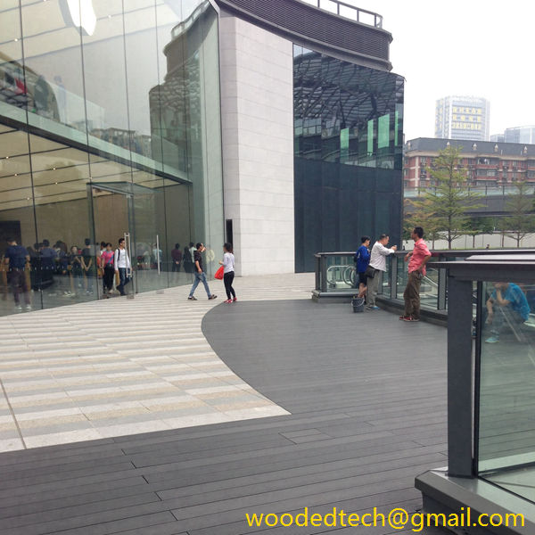 14′ composite deck boards installed outside big brand shopping malls