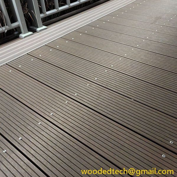 16′ composite decking looks particularly beautiful under the night lights