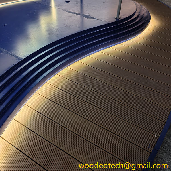 24′ composite decking at night