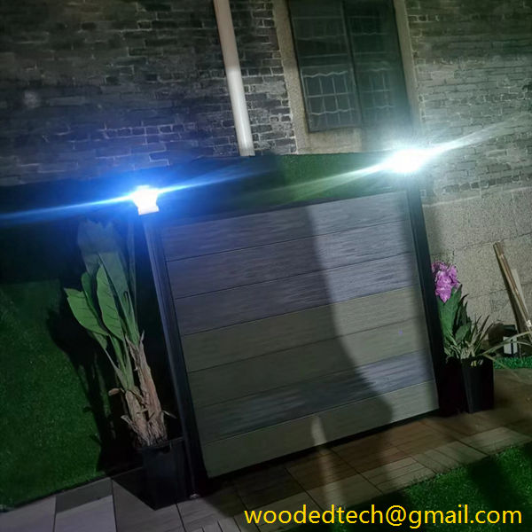 Composite deck and railing with LED solar lights