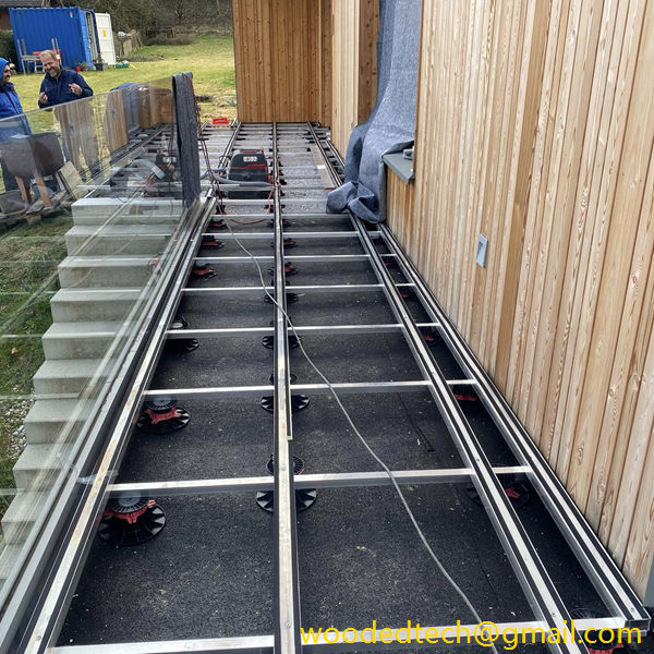 Height adjustable deck support can prevent the floor from being soaked by water