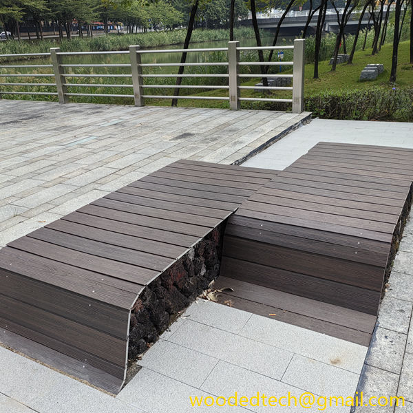 Scenic area benches made of wpc panel wood