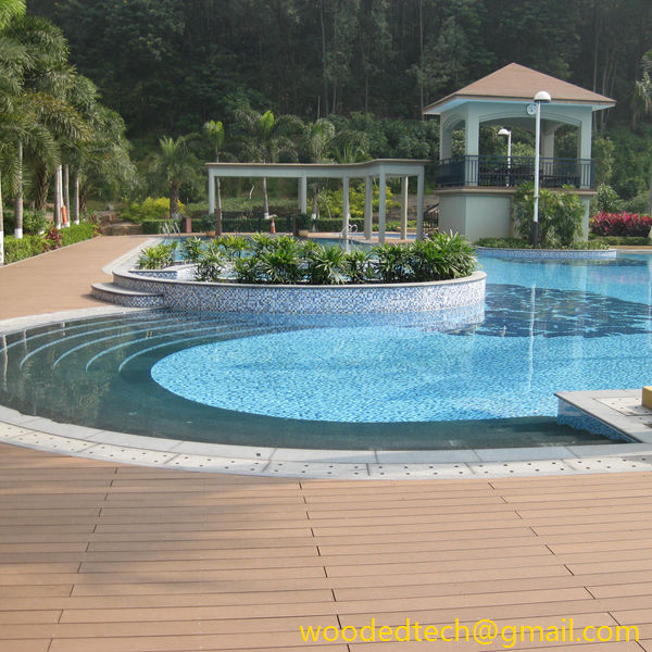 Swimming pool wood plastic flooring maintenance-free, no need to paint