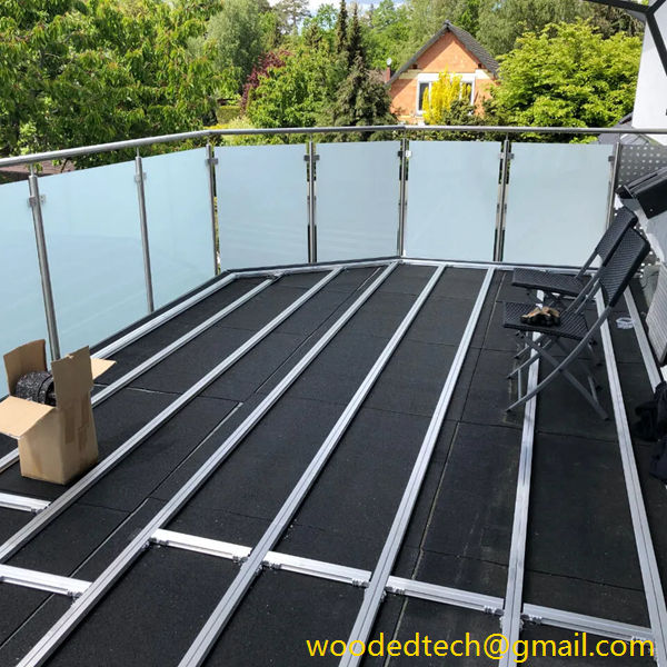 The pedestal deck system can easily cope with a variety of terrains