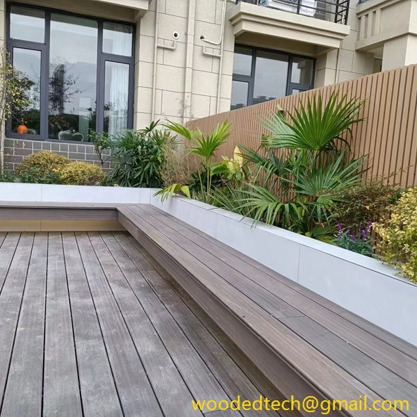 The teak wpc cladding effect is very comfortable