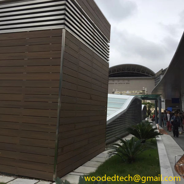 wpc facade cladding is used to decorate transformer room