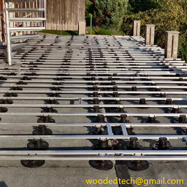 Decking supports adjustable pedestals are the preferred support system for various outdoor floors