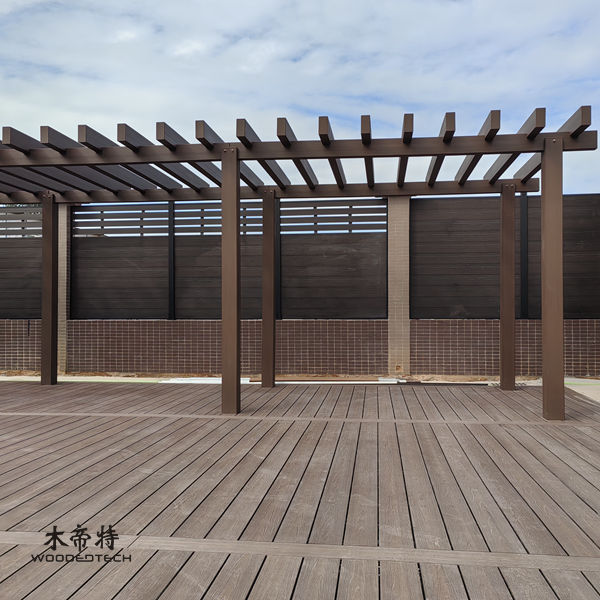 Maintenance of wood plastic composite shade structures for extended outdoor service life